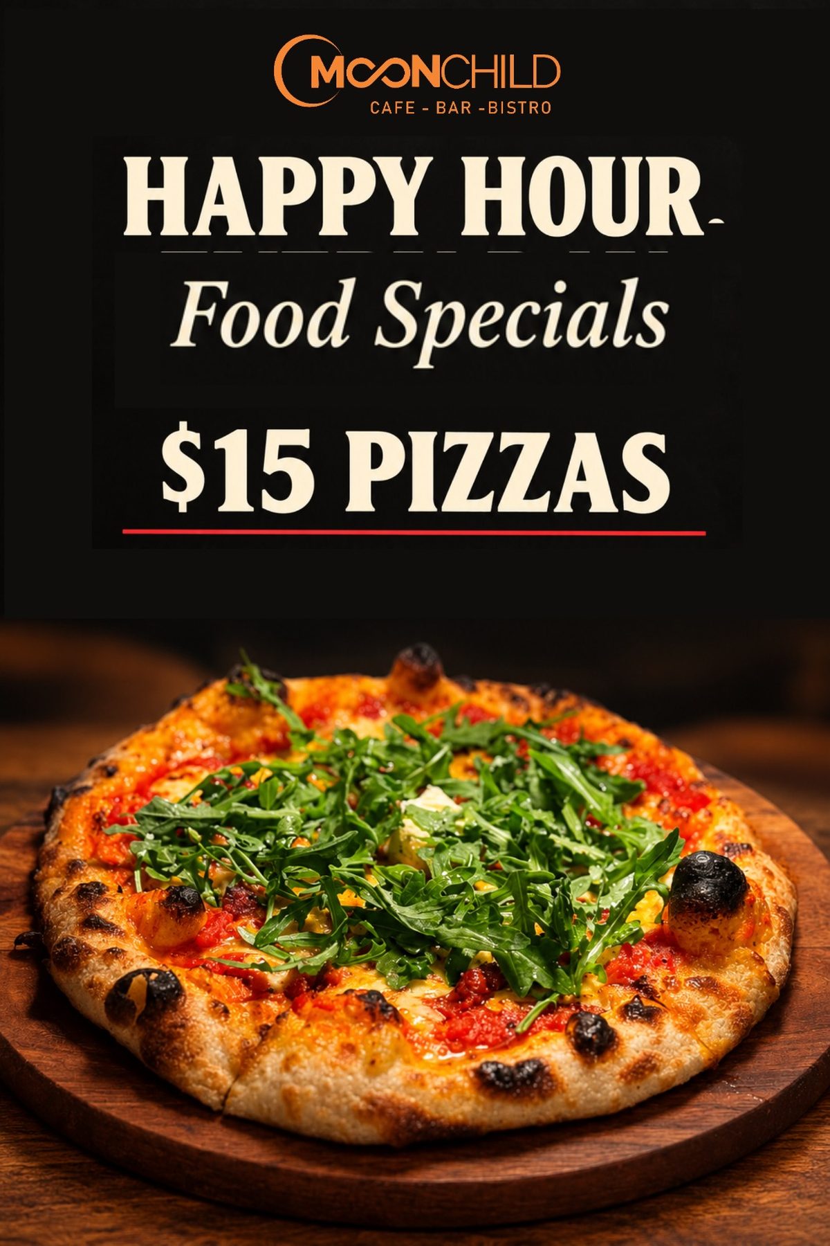 Moonchild $15 happy hour pizzas Prahran