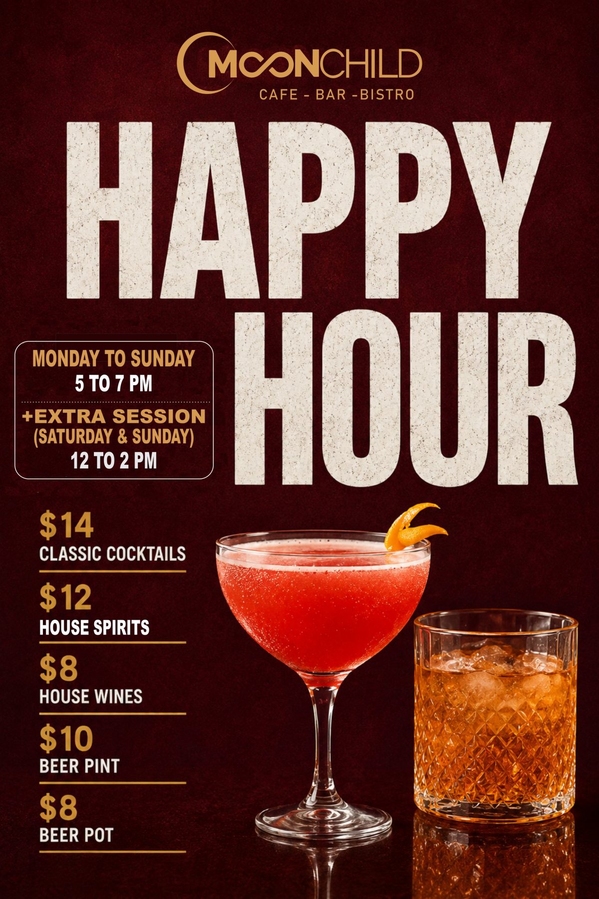 Moonchild happy hour drinks Prahran